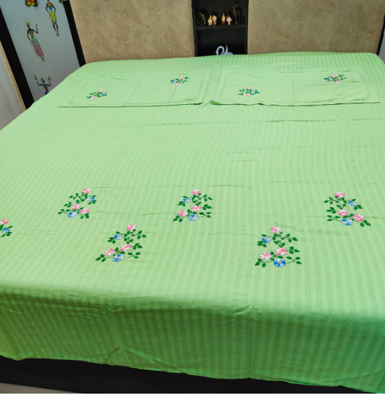 BED COVER KING SIZE ( PISTA GREEN)