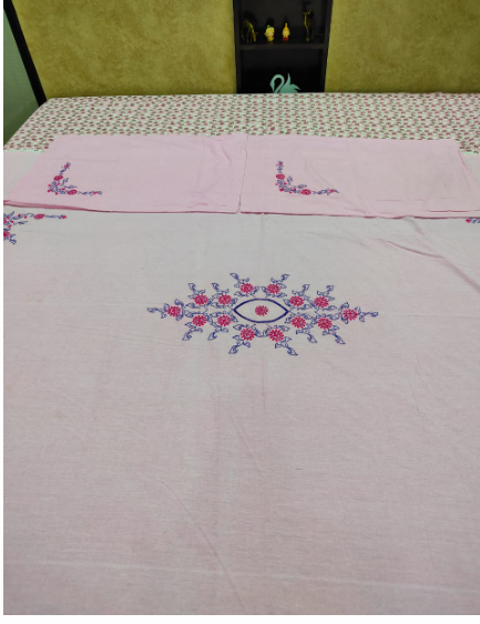 BED COVER KING SIZE ( BABY PINK-1)