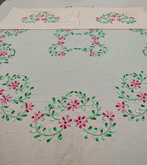 BED COVER KING SIZE ( PEACH)