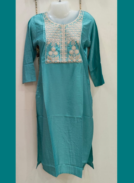 STICHED KURTIES CASUAL(SKY BLUE)