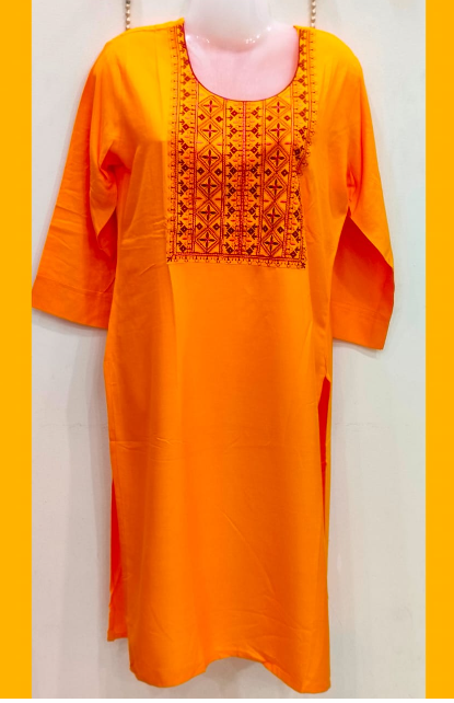 STICHED KURTIES CASUAL(MUSTARD YELLOW)