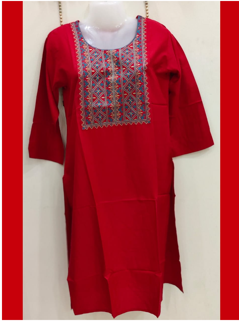 STICHED KURTIES CASUAL(RED))