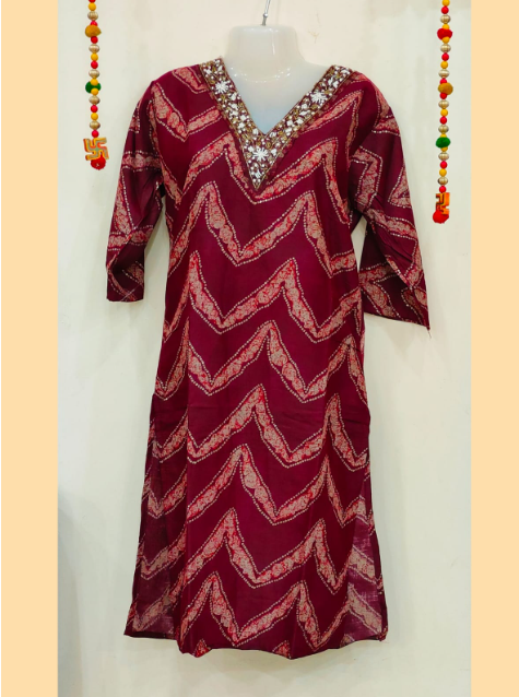STICHED KURTIES CASUALWITH PANTS (MAROON CAPSULE)