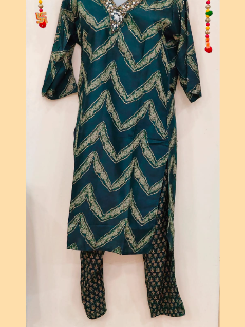 STICHED KURTIES CASUALWITH PANTS(GREEN CAPSULE)