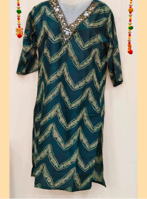 STICHED KURTIES CASUAL WITH PANTS (GREEN CAPSULE)