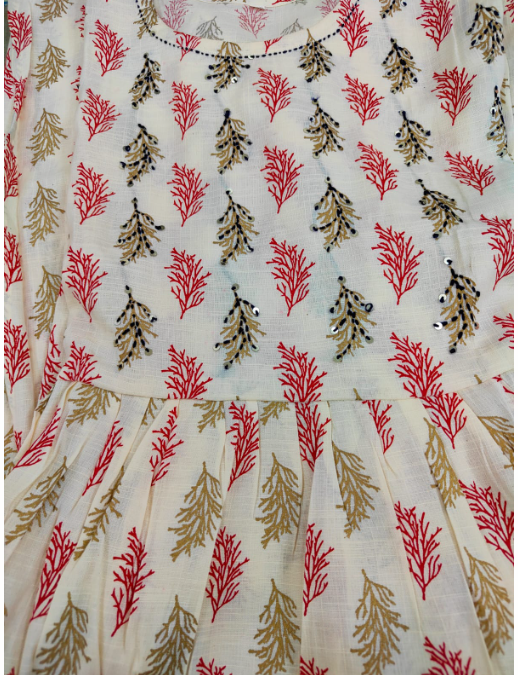 STICHED KURTIES CASUAL (IVORY NYARA)