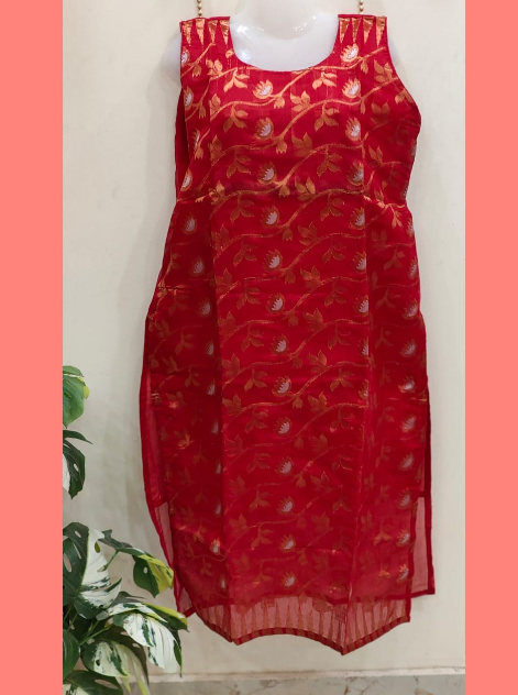 FESTIVE COLLECTION STITCHED KURTEES(RED AND COPPER)