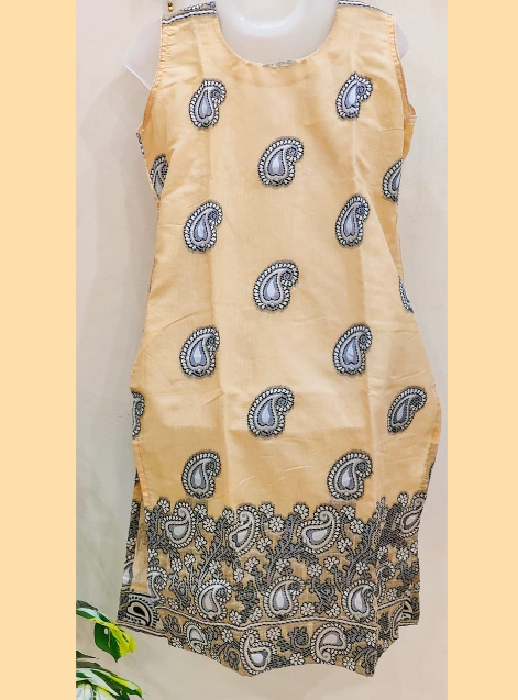 FESTIVE COLLECTION STITCHED KURTEES( BEIGE KANTHA)