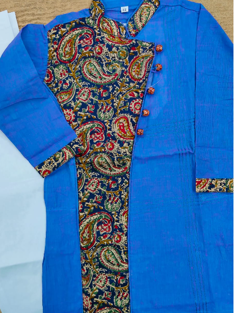KURTA SET FOR KID (BLUE KALAMKARI)