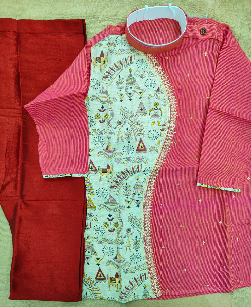 KURTA SET FOR KIDS (RED STRIPED)