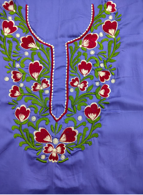 UNSTITCHED EMBROIDERD KURTEES(VIOLET)