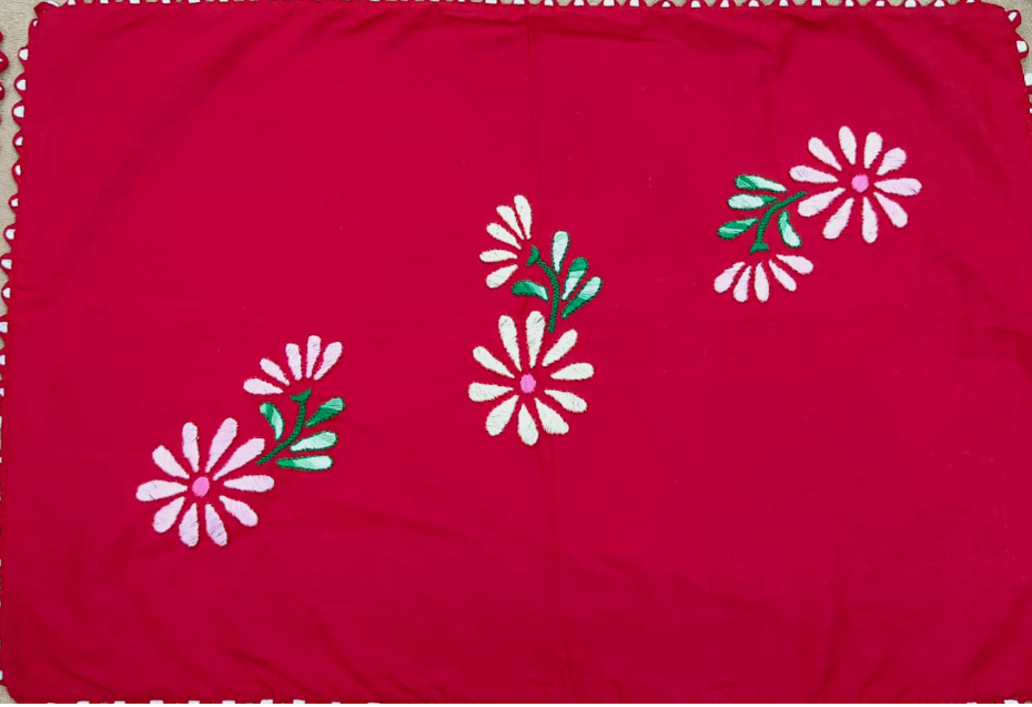 PILLOW CASES RED FLORAL