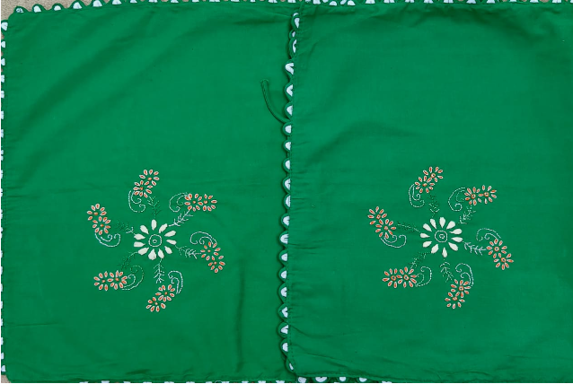 PILLOW CASES GREEN FLORAL