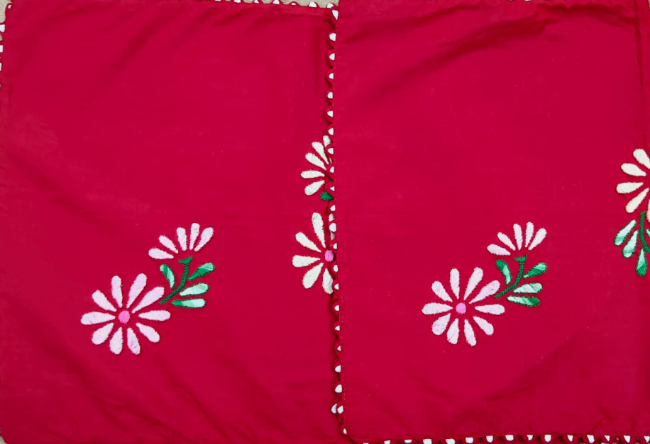 PILLOW CASES RED FLORAL