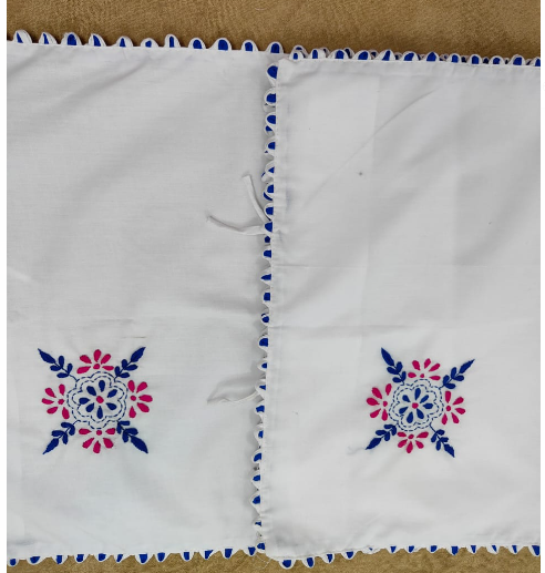 PILLOW CASES WHITE WITH BLUE EDGES