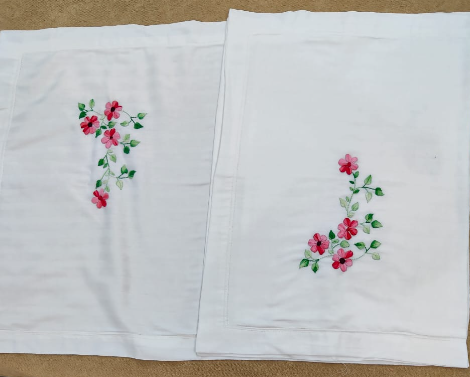 PILLOW CASES WHITE FLORAL