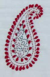 PILLOW CASES WHITE (RED PAISLEY)