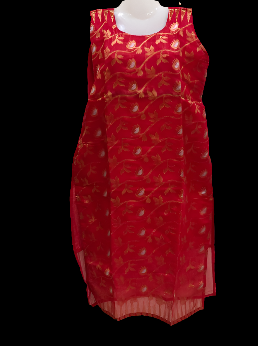 FESTIVE COLLECTION STITCHED KURTEES(RED AND COPPER)