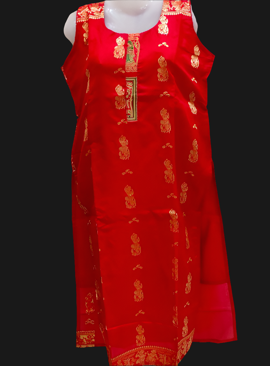 FESTIVE COLLECTION STITCHED KURTEES(BALUCHORY RED)