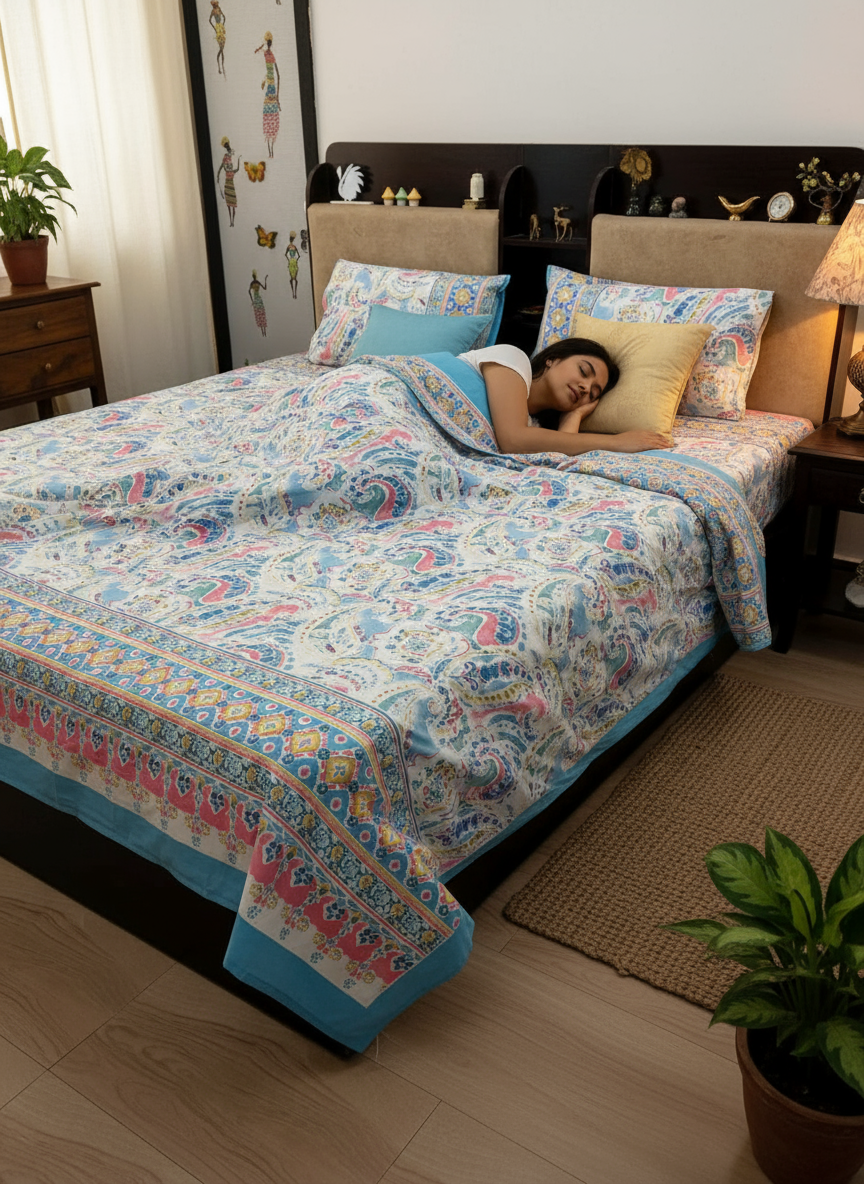 BED-COVER BLUE CORAL