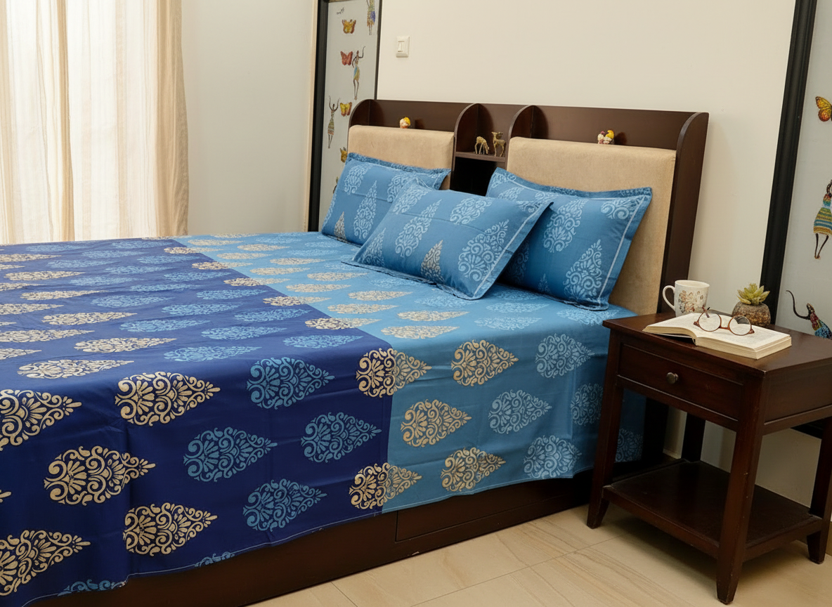 PRINTED BEDSHEET BLUE