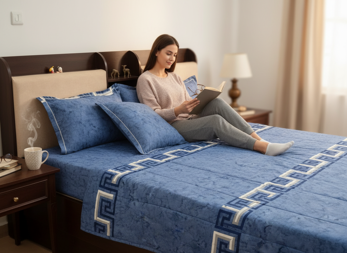 PRINTED BEDSHEET BLUE