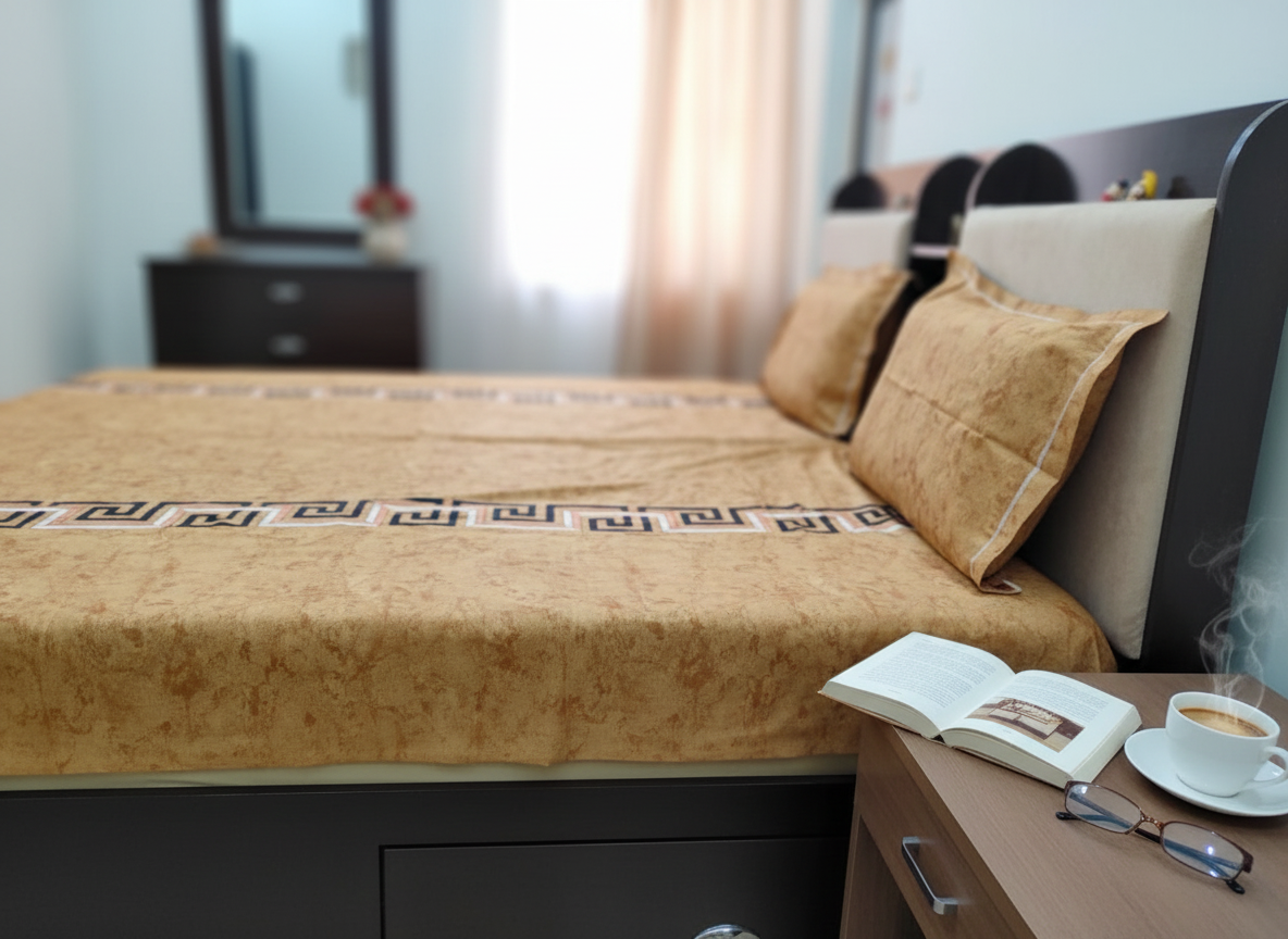 PRINTED BEDSHEET MUSTARD