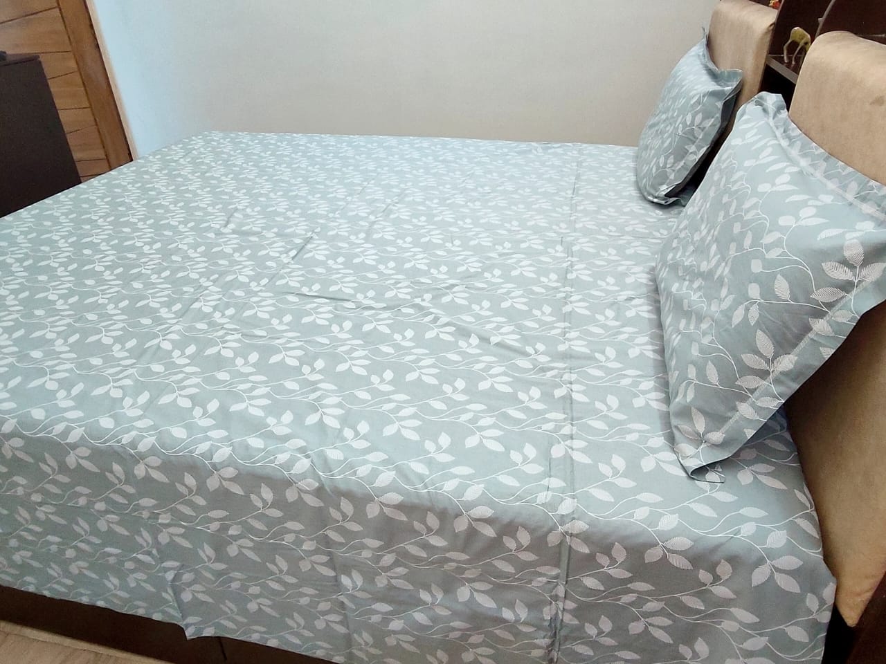 PRINTED BEDSHEET LIGHT GREY