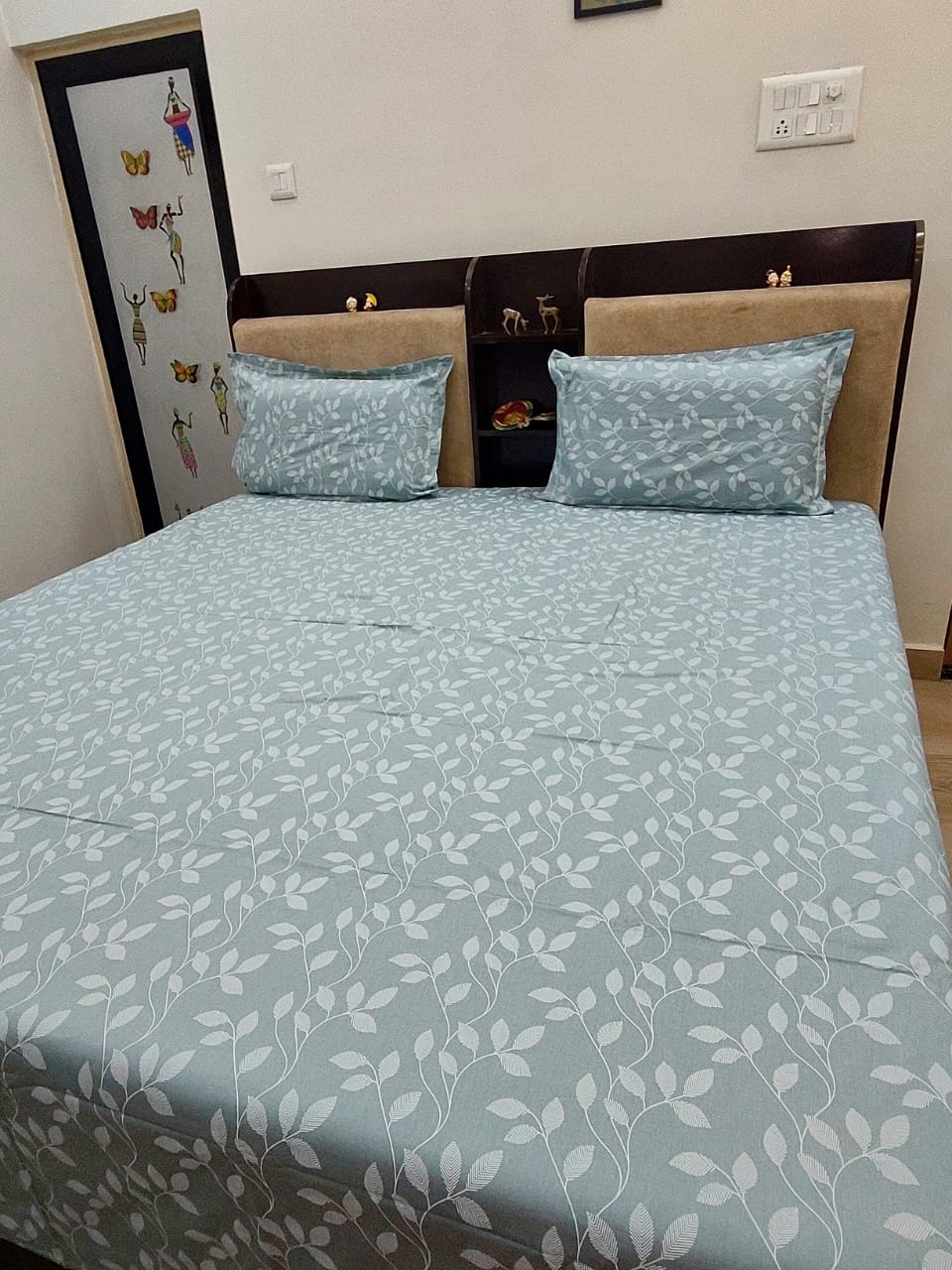 PRINTED BEDSHEET LIGHT GREY