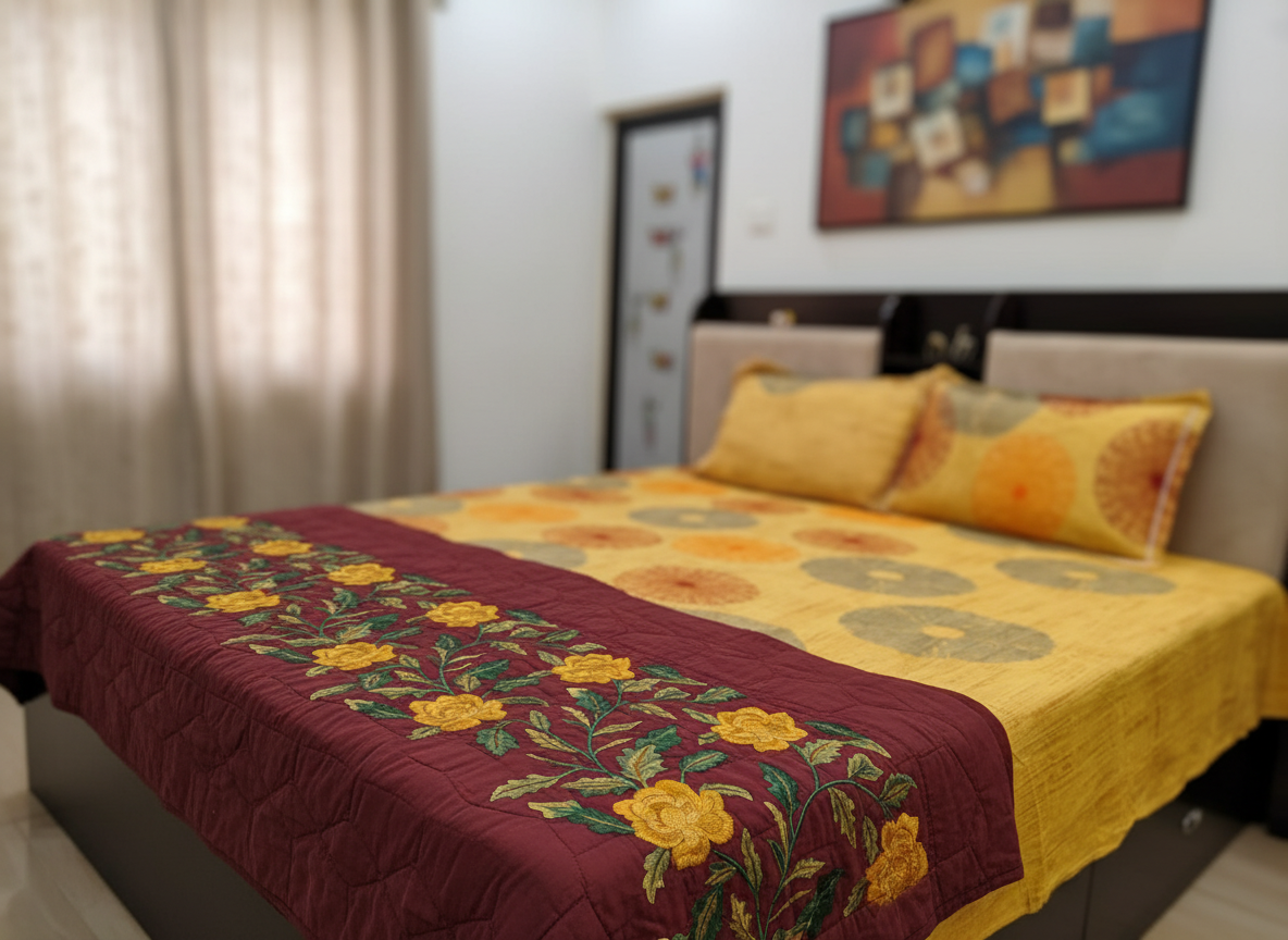 PRINTED BEDSHEET YELLOW