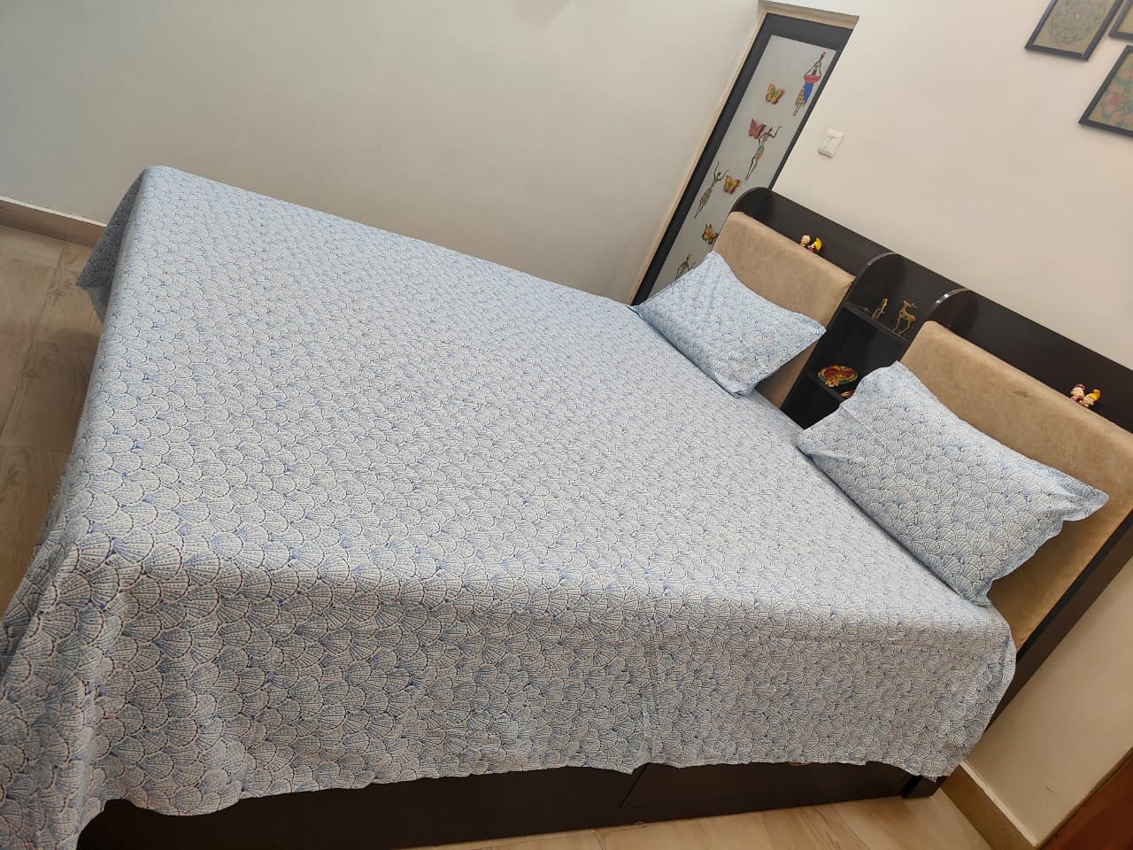 PRINTED BEDSHEET SKY BLUE