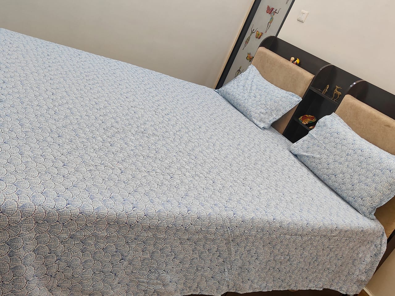 PRINTED BEDSHEET SKY BLUE