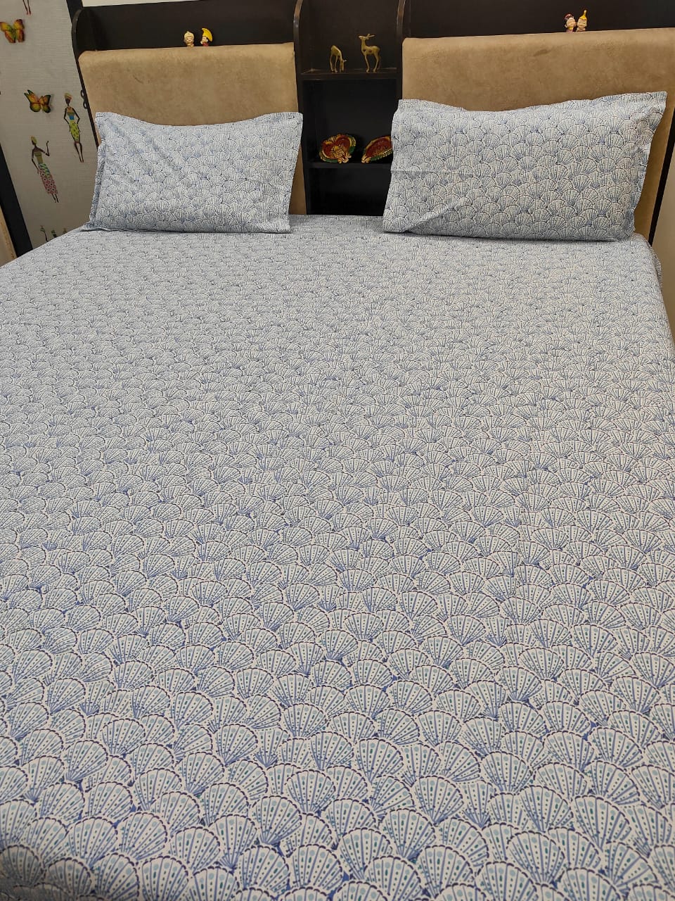 PRINTED BEDSHEET SKY BLUE