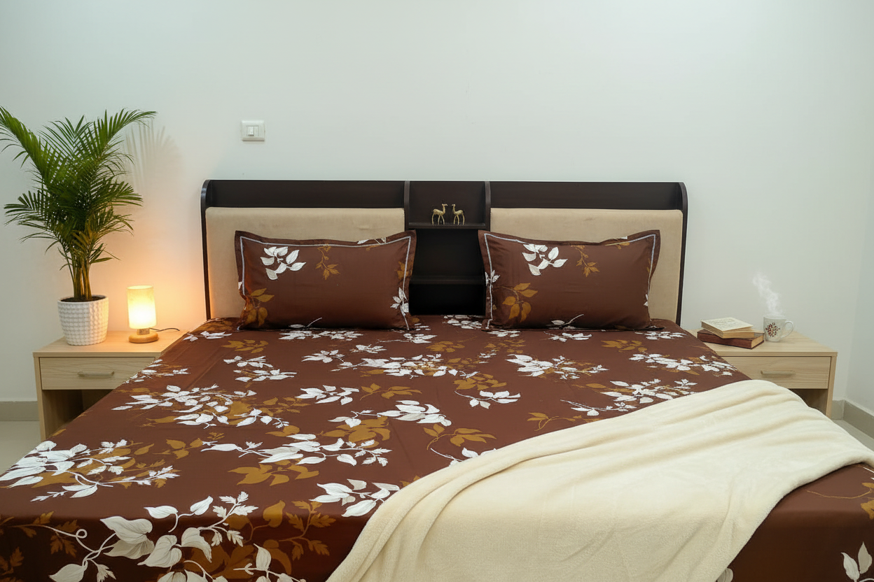 PRINTED BEDSHEET BROWN