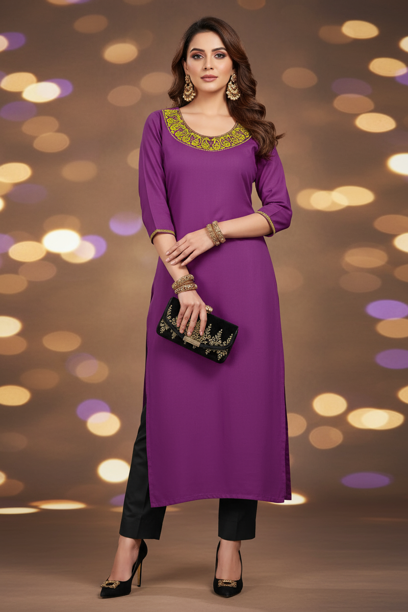 UNSTITCHED EMBROIDERD KURTEES