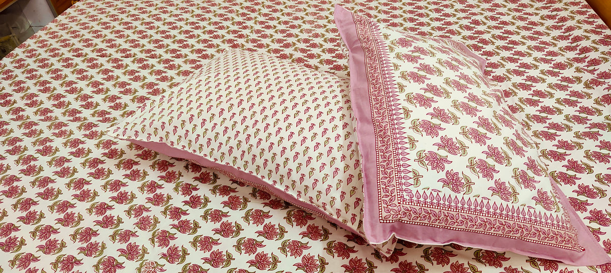 BED-COVER PINK FLORAL