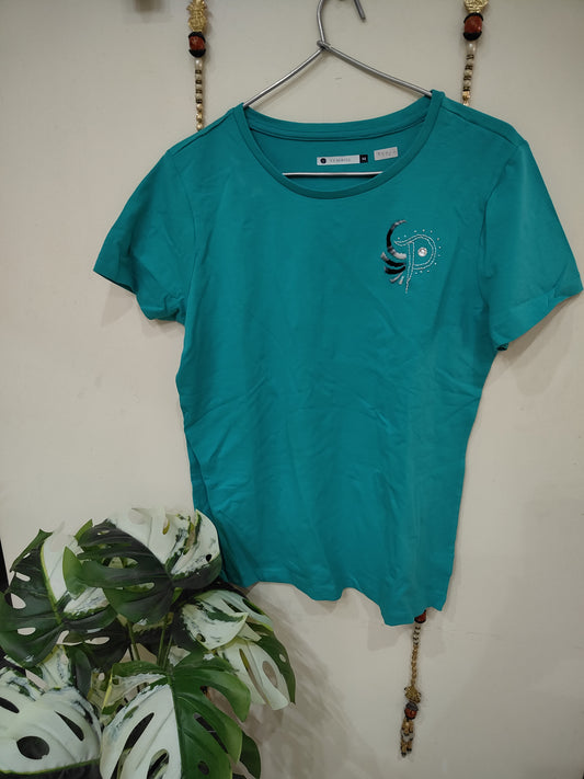 SHORT SLEEVED T-SHIRT(BLUE P)