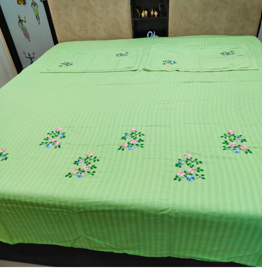 BED COVER KING SIZE ( PISTA  GREEN)