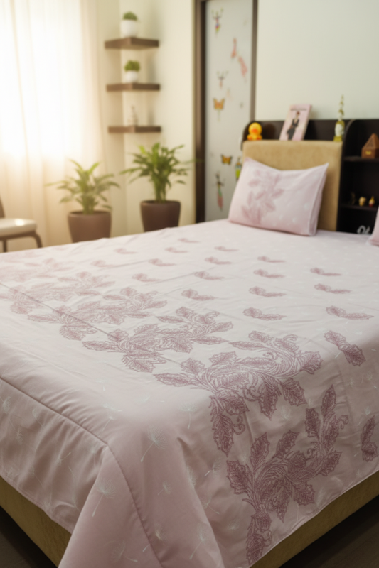 BED COVER KING SIZE ( LIGHT VIOLET)