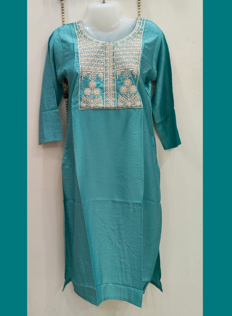 STICHED KURTIES CASUAL(SKY  BLUE)