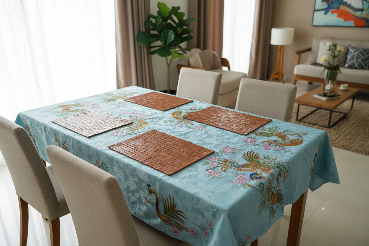 DINING TABLE COVER SKY BLUE