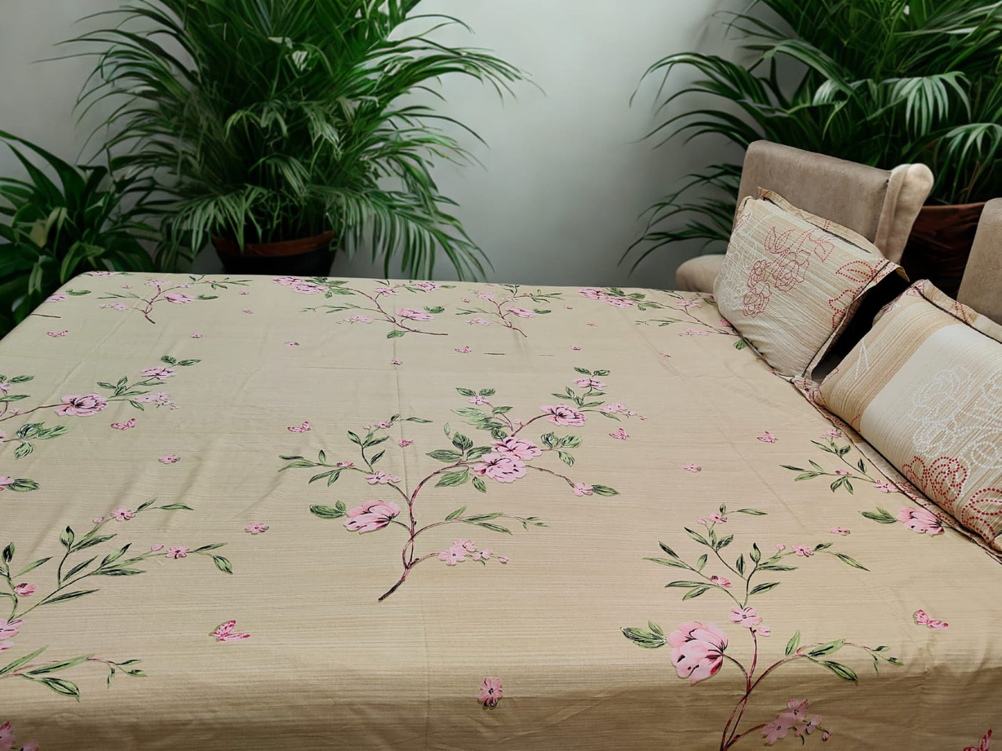 PRINTED BEDSHEET BEIGE