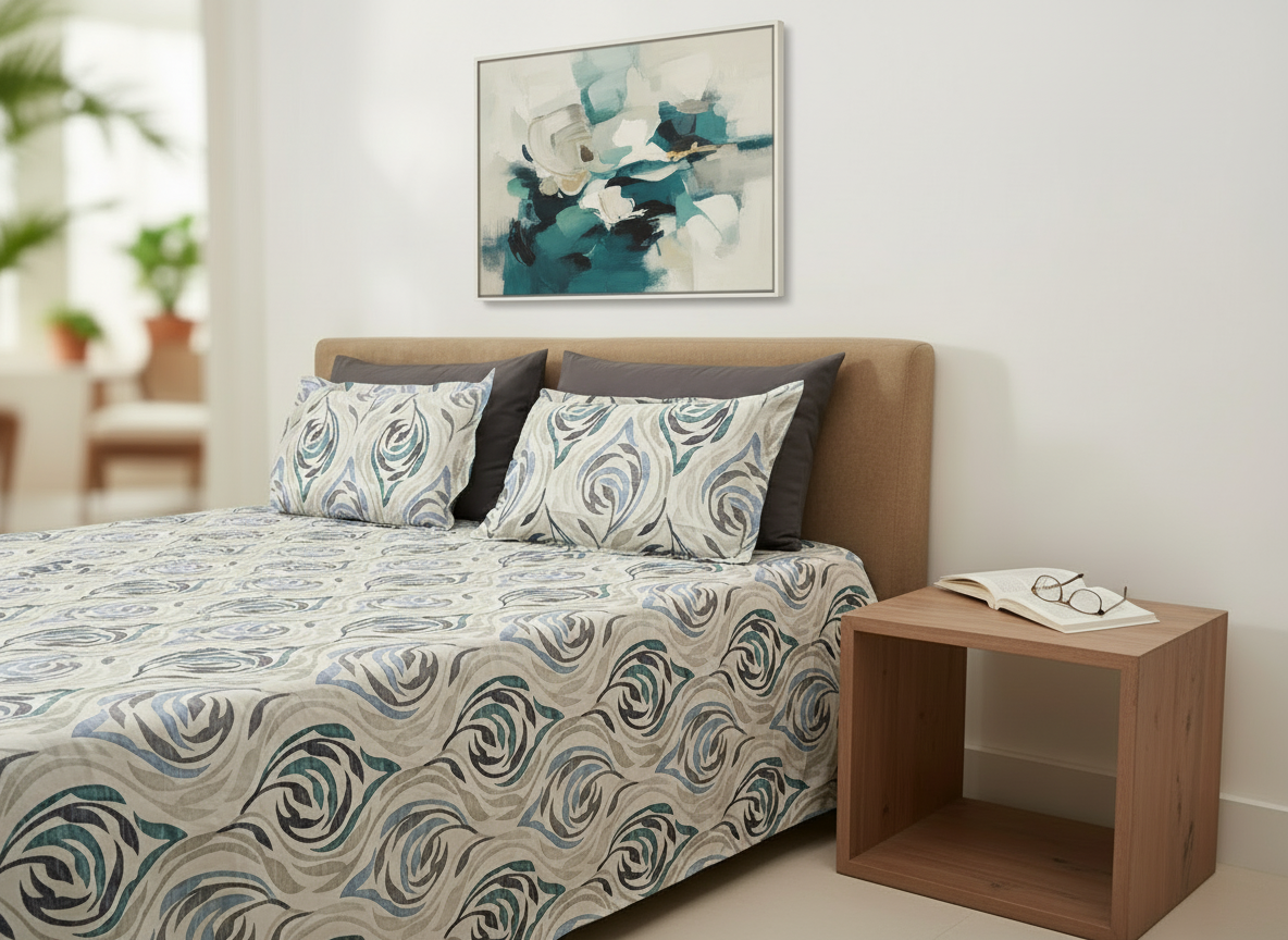 PRINTED BEDSHEET WHITE