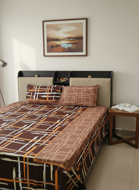 PRINTED BEDSHEET BROWN