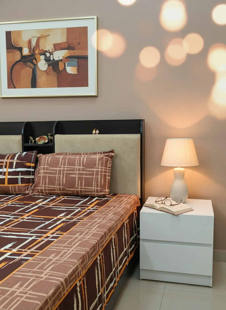 PRINTED BEDSHEET BROWN