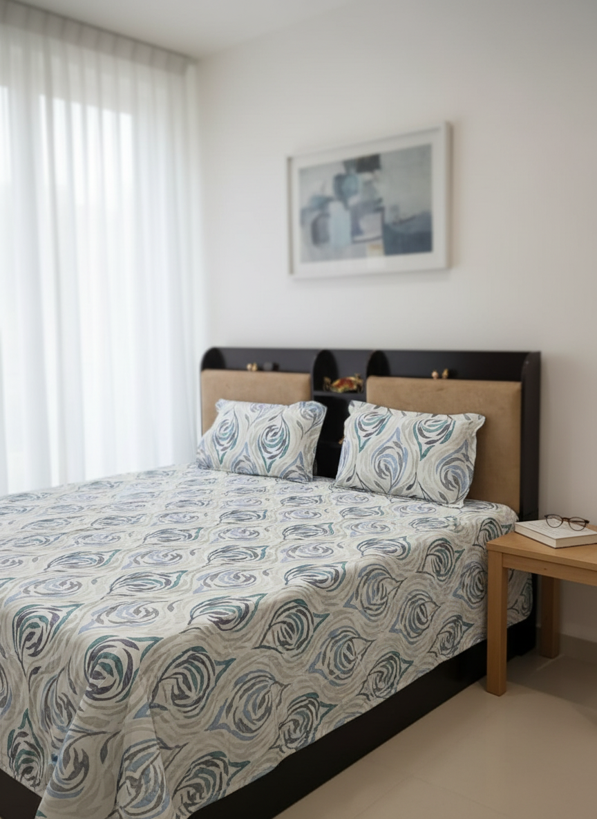 PRINTED BEDSHEET WHITE