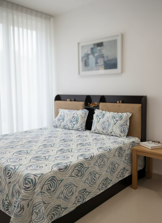 PRINTED BEDSHEET WHITE