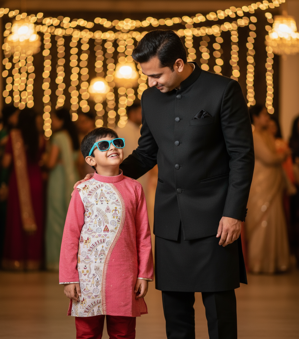 KURTA SET FOR KIDS (RED STRIPED)