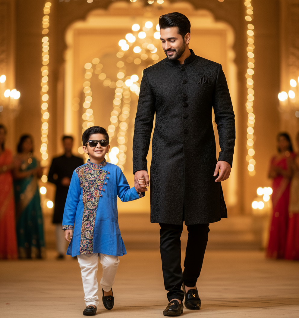 KURTA SET FOR KID (BLUE KALAMKARI)