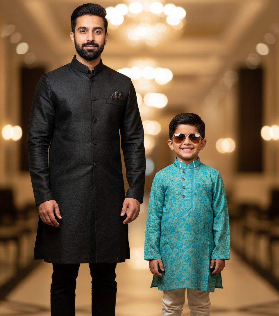 KURTA SET FOR KIDS (BLUE GREEN)